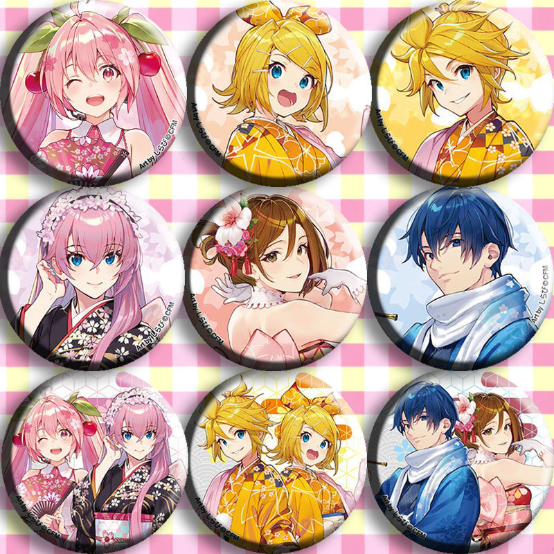 Anime Merchandise Types - Hatsune Miku-Juego de insignias de Anime