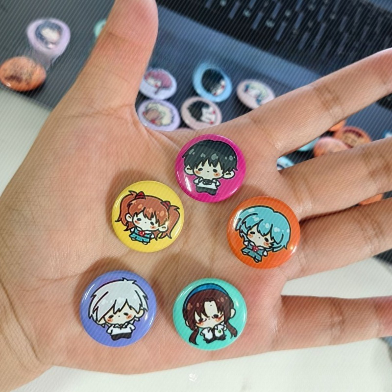 Evangelion Anime Merchandise - 5 unidades de insignias de botón