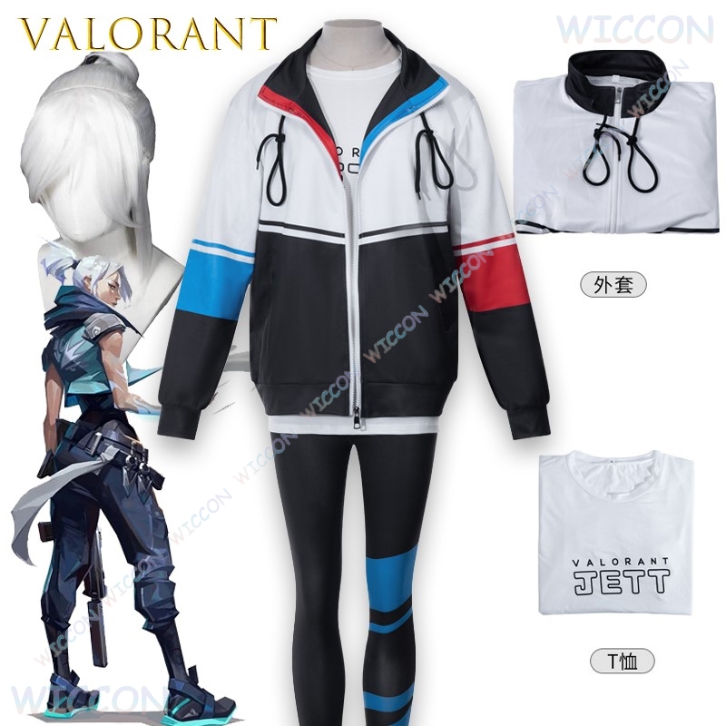 Windbreaker Anime Merchandise - Valorant Jett-Chaqueta de Cosplay, camiseta, traje