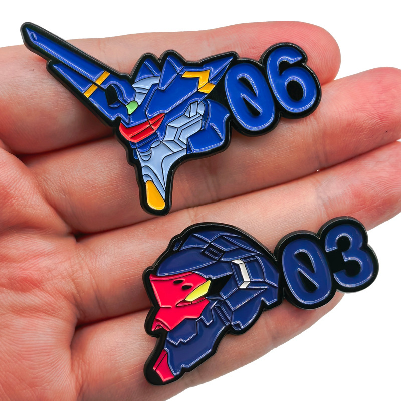 Evangelion Anime Merchandise - Broches Decorativos de Metal con Diseño