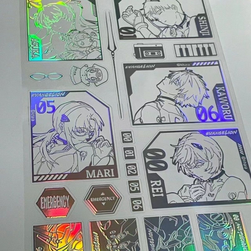 Evangelion Anime Merchandise - Pegatina láser EVA Shinji Rei Asuka