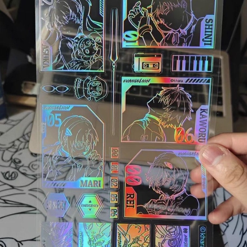 Pegatina láser EVA Shinji Rei  - Evangelion Anime Merchandise reseña y precio